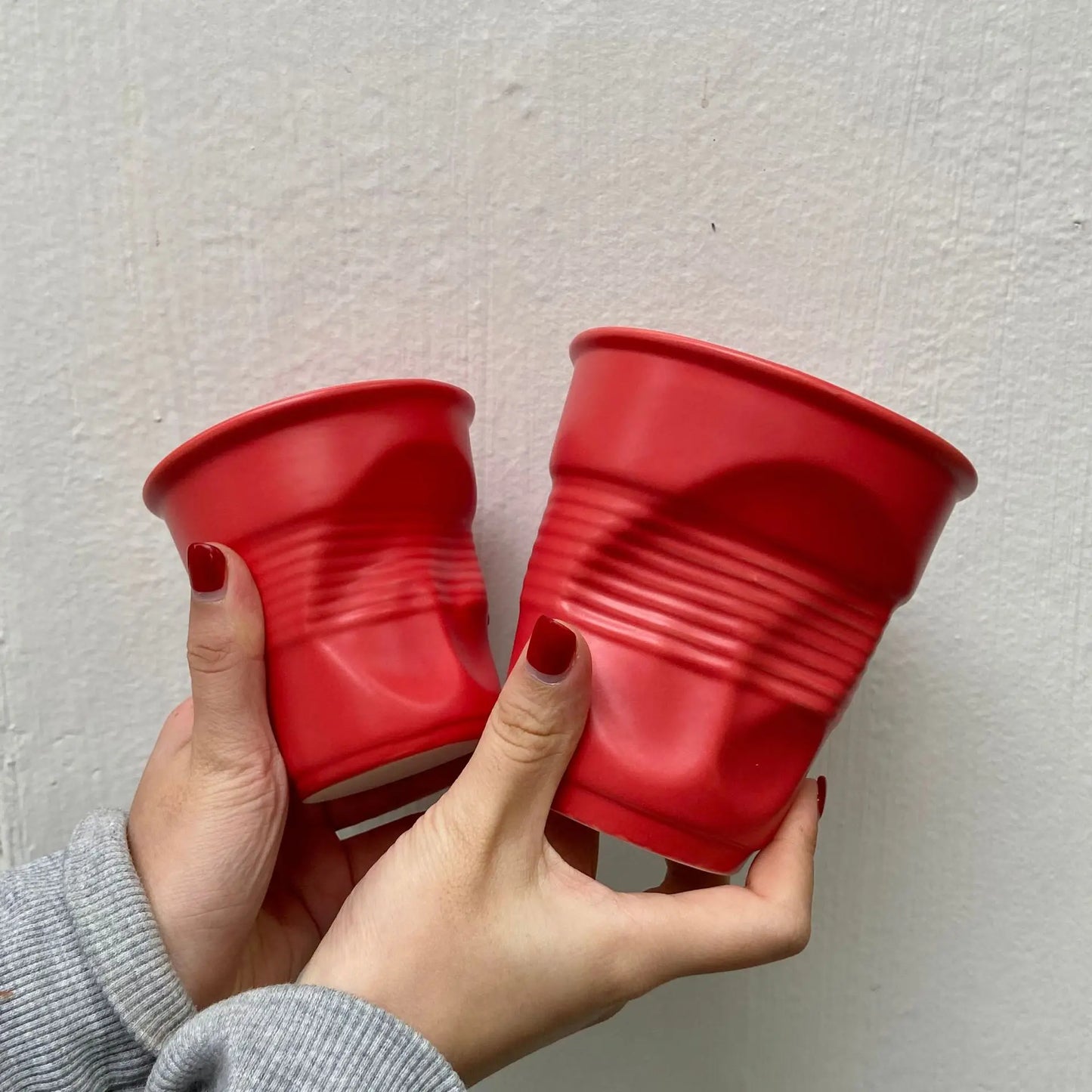 Beer Pong Solo-Style Irregular Crumpled Ceramic Mug [NOSTALGIA ALERT!]