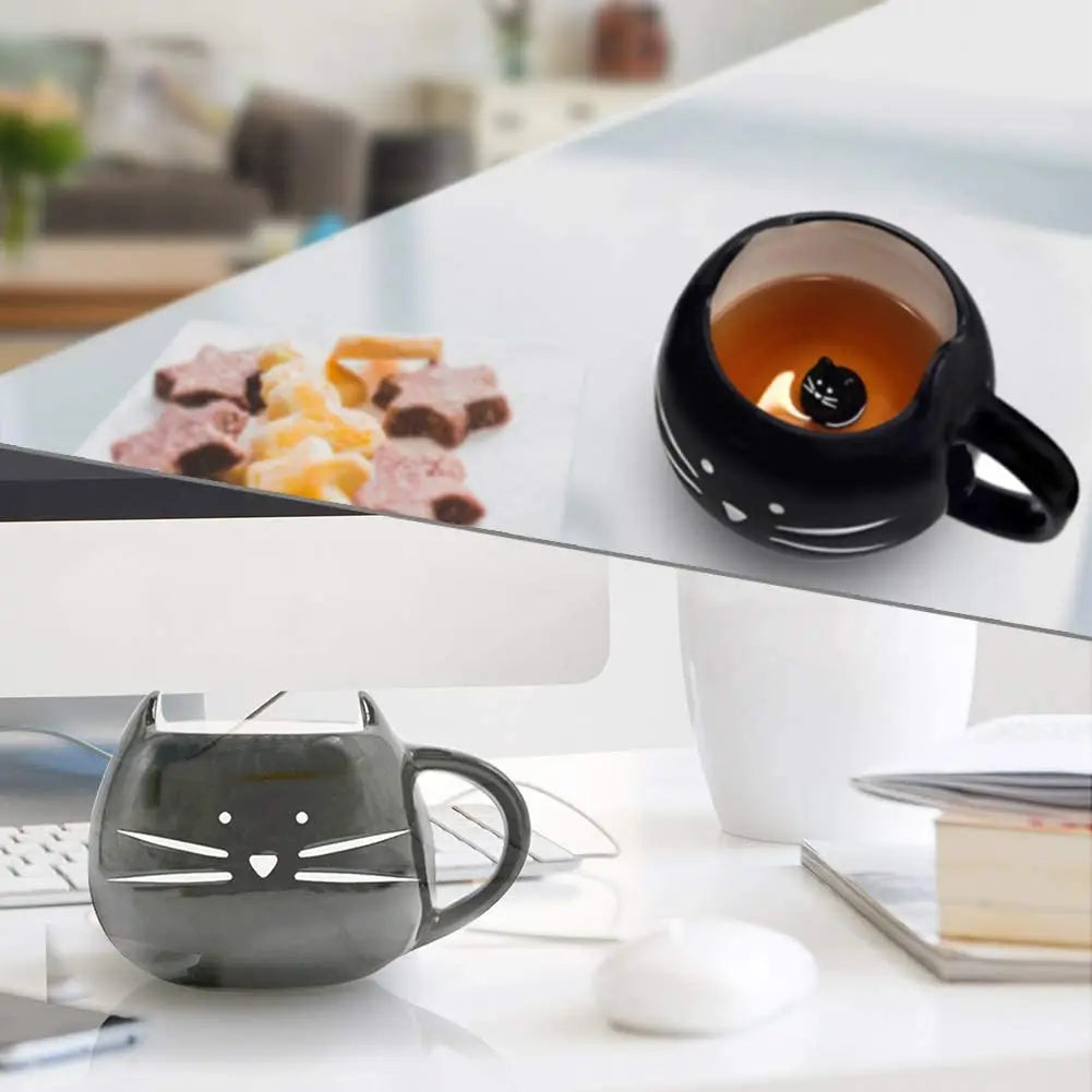 Cat Ceramic Coffee Mug 12 oz White,Black [MEOW]