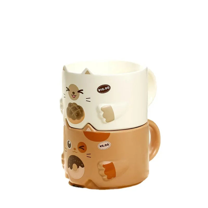 Stacking Cartoon Cat  Ceramic Mug [CHOOSE YOUR FAVORITE!]