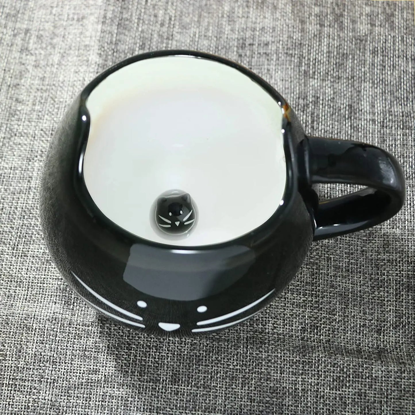 Cat Ceramic Coffee Mug 12 oz White,Black [MEOW]